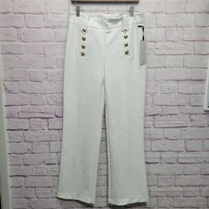 NEW Rachel Zoe Sailor Flare Leg Pants Womens 8 Stretch Coastal Formal Minimalist